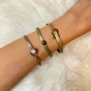 925 Sterling silver bangle bracelets lot of 3